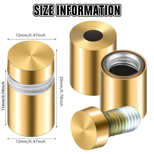 8 βίδες από ανοξείδωτο ατσάλι 12mm x 19mm για ακρυλικό 2