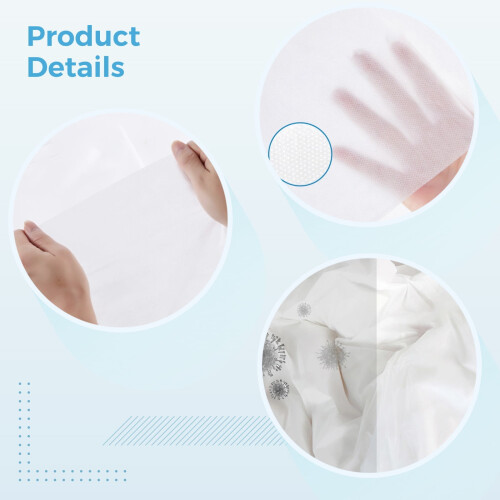 Wegwerp reisbeddengoedset – 4-delig wit non-woven 2