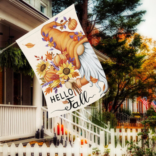 Hello Fall hageflagg 68x102 cm dobbeltsidig polyester 2