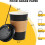 Μαύρα χάρτινα ποτήρια καφέ 12oz με καπάκια και μανίκια Kraft 2