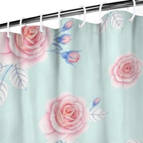 Blomsterprintet bruseforhæng 180 cm x 213 cm, vandtæt polyester 2