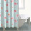 Blomsterprintet bruseforhæng 180 cm x 213 cm, vandtæt polyester 4