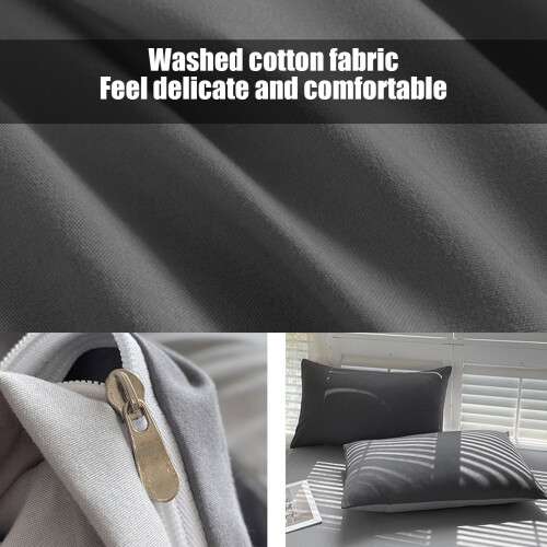 Ensemble de draps en coton 4 pièces pour lit double – Doux, toutes saisons, 2