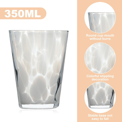 Glasvattenkopp prickig 350ml 2
