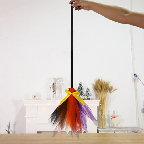 Animated Light-Up Witch's Broom with Spooky Sounds – 1pc 2