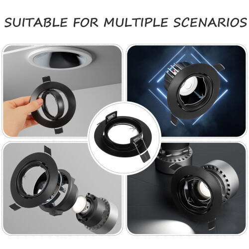 Black Iron Recessed Light Trim Ring 75mm 2