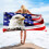 Patriottisch microvezel strandhanddoek 70x140cm 2