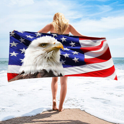 Patriottisch microvezel strandhanddoek 70x140cm 1