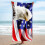 Patriottisch microvezel strandhanddoek 70x140cm 3