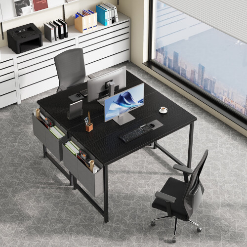 Bureau d'ordinateur EDX44 pouces, structure métallique noire 1