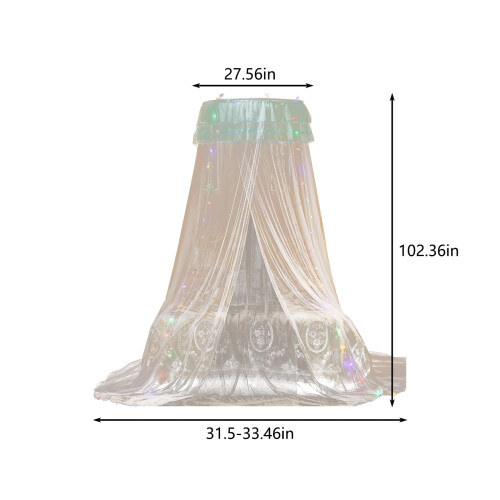 Round Dome Mosquito Net Canopy with Ceiling Hook for Twin 2