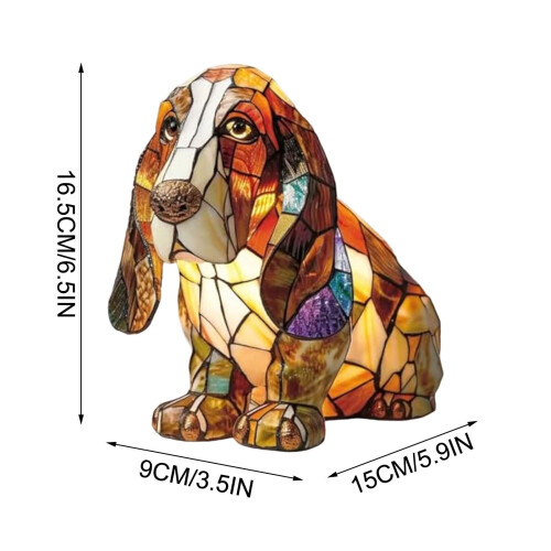 Φωτιστικό νυκτός Basset Hound με LED ρητίνης, 1 τεμάχιο 1