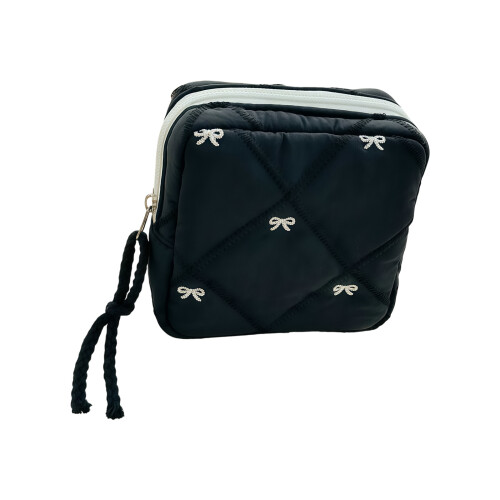 Sac à main Miniature en tissu Polyester avec ruban, adapté-Noir
