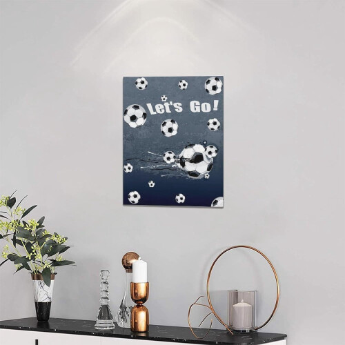 Quadro decorativo de futebol em tela, 30x40cm (12x16 polegadas), com moldura. 2