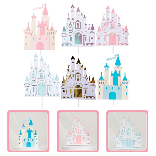 6-Piece Castle Cake Decorations for Weddings and Birthdays 1