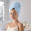 Serviette pour cheveux extra large en microfibre 24 x 42 pouces, avec élastique. 4