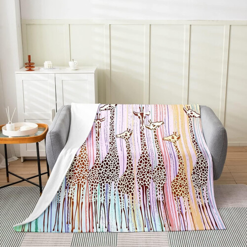 Couverture polaire girafe 152 x 203 cm 1