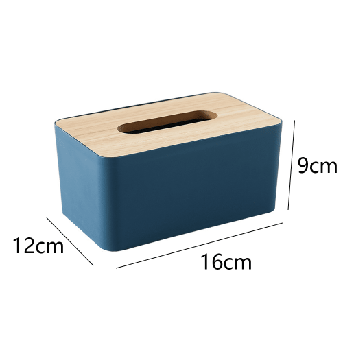 Funda de madera para caja de pañuelos – Soporte rectangular de bambú para 1