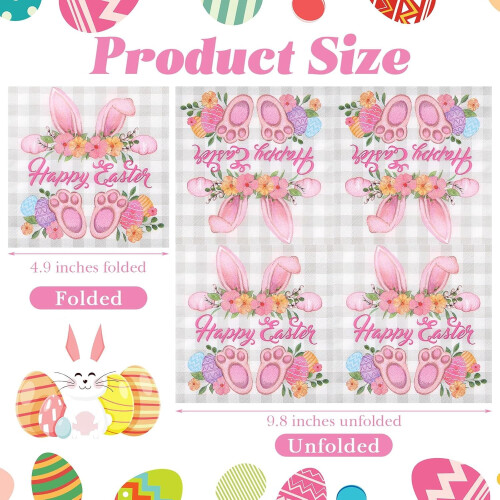 Påskhare blommiga servetter 100-pack 1