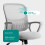 Chaise de bureau ergonomique en maille avec accoudoirs fixes 5