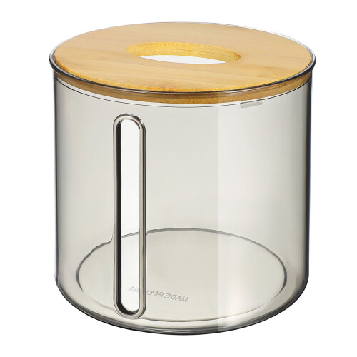 Porta fazzoletti da tavolo trasparente – Plastica e legno, 13 cm 2