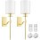 Wall Sconce Set of 2 Battery Operated with Remote White 1
