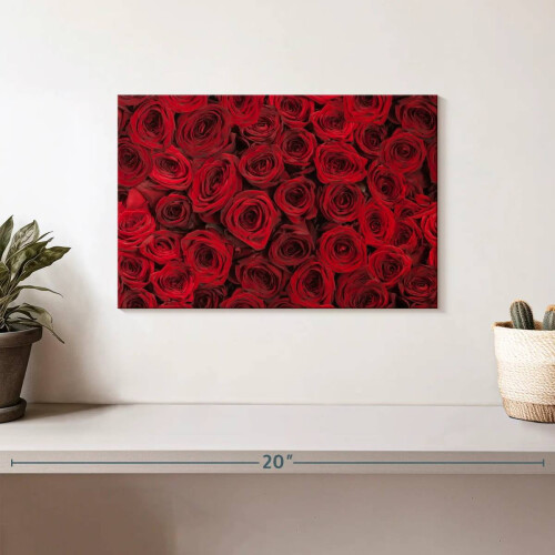 Quadro em tela com rosas vermelhas, 30x20cm 1