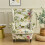 Blomsterbetræk med wingback-ryg og hynde – Polyester & 3