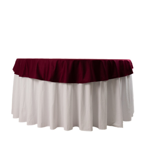 Bordeauxrood rond tafelkleed van scuba-polyester (70 inch) 2