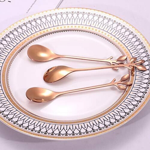 Leaf-Shaped Stainless Steel Tea Spoons 10-Pc 1