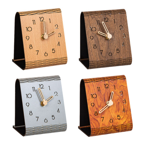 Horloge de Table analogique sur support,-Couleur bois foncé 1