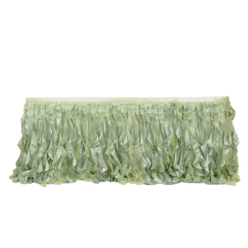 Jupe de table en taffetas vert sauge 427 cm x 74 cm 1