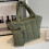 Bolsa de algodão acolchoada feminina – Verde, Grande 5