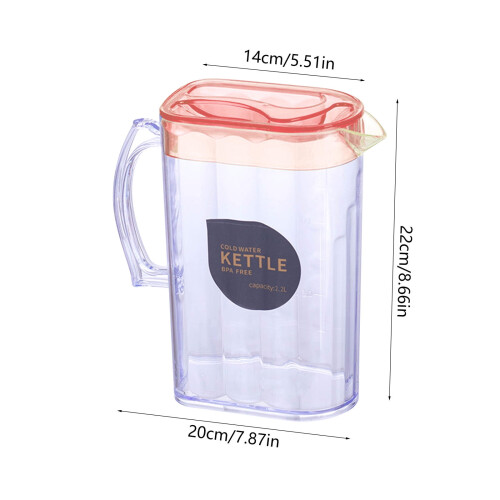 Clear Plastic Water Pitcher with Lid and Scale 0.5 Gallon 1