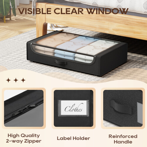 Contenitore sottoletto con ruote – 53 litri, nero 2
