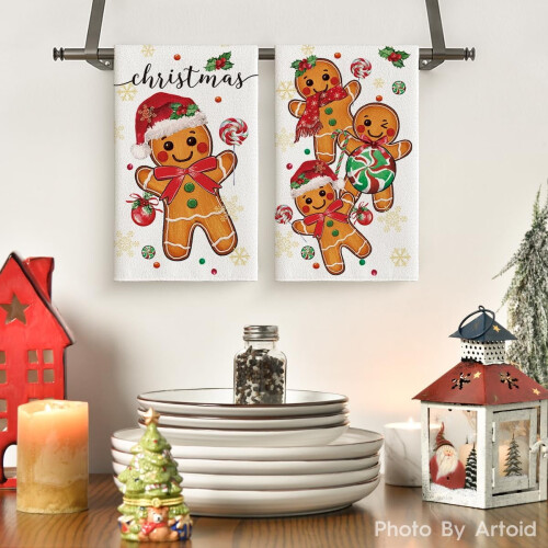 Lot de 2 torchons de Noël, 45,7 x 66 cm 1