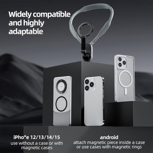 Support magnétique de cou pour téléphones, gris 1