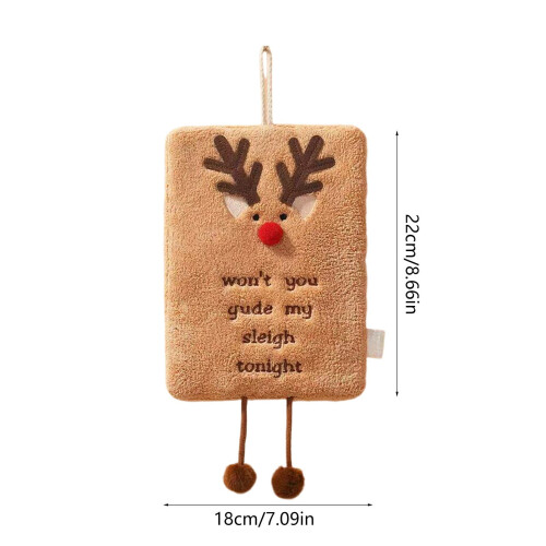 Serviette de Noël kaki floqué 22 x 18 cm 2