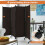 Room Divider Panel Brown 4-Panel 6 Feet with Lockable Wheels 5