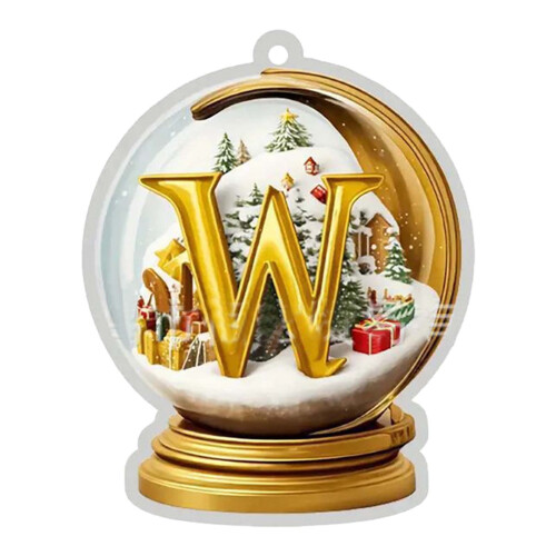 Yellow Crystal Acrylic Christmas Tree Letters 12pcs 1