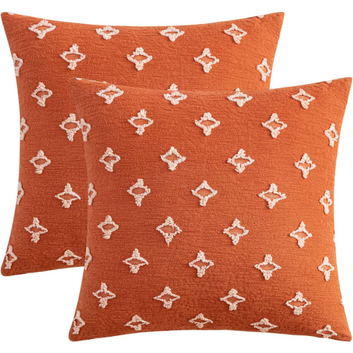 Housse de coussin décorative jacquard à losanges 45 x 45 cm 1