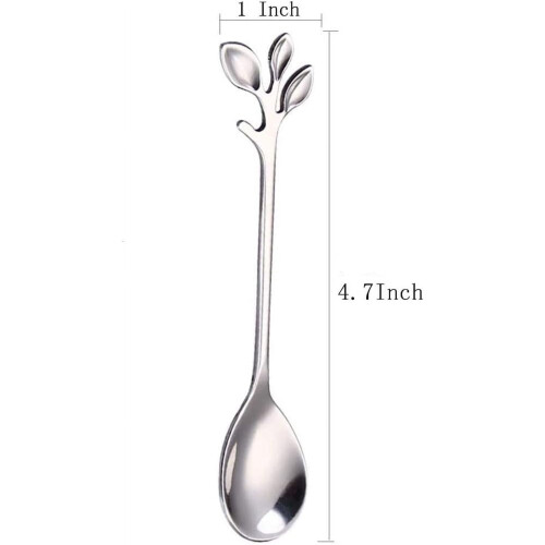 Colher de café expresso em aço inoxidável, 12 cm (4,7 polegadas), pacote com 8 unidades. 1