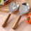 Juego de tenedor y cuchara de ensalada vintage – Mango de bambú, plateado 2