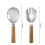 Juego de tenedor y cuchara de ensalada vintage – Mango de bambú, plateado 4