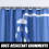 Rideau de douche en polyester bleu et blanc 183 x 183 cm avec 12 3