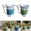 Decorative Creative Retro Iron Flower Pot Convenient Metal-Blue 3