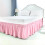 Jupe de lit en polyester rose, pour lit simple, retombée de 38 cm (15 pouces). 2