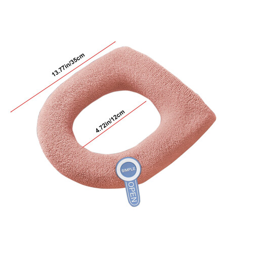 Universell toalettsetepute – rosa korallfleece, 2