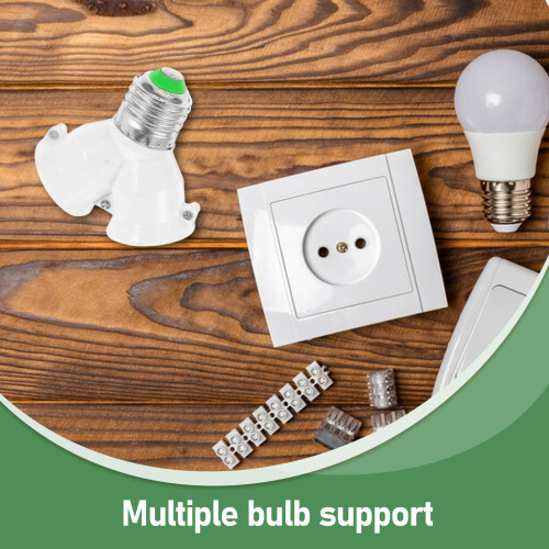 E27-E27 dupla foglalatú adapter – fehér, 1 db-os csomag 2