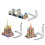Ensemble de blocs de construction de pont d'église/tour,-1 4